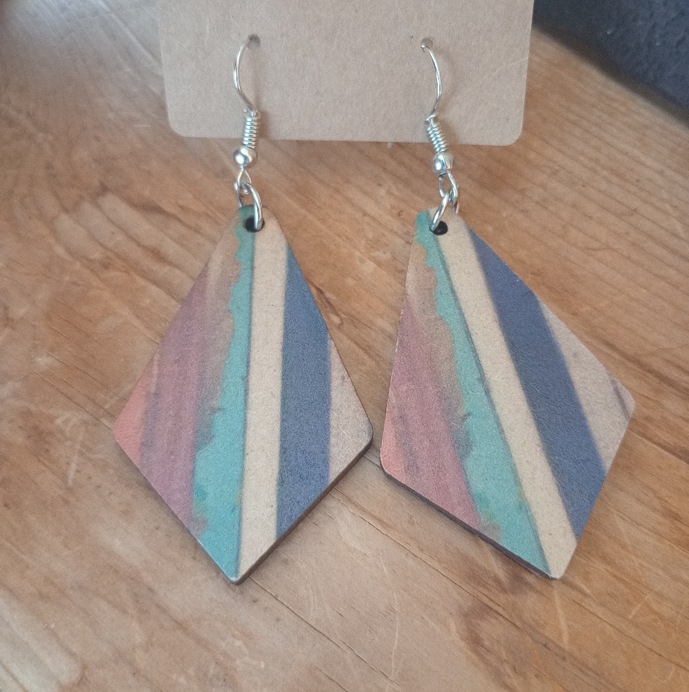 Handmade wooden earrings